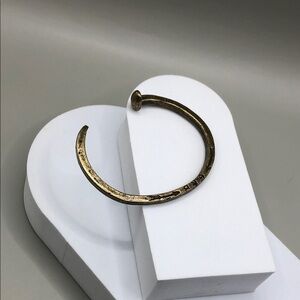 Giles & Brother Le Beau Railroad Spike Cuff Bracelet Antiqued Brass